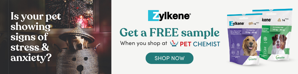 Try Zylkene for free, when you order over $99 at Pet Chemist